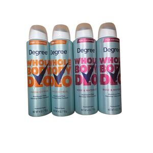 New Degree Whole Body Deodorant 4 oz 2 Fresh Citrus & 2 Rose Waterlily